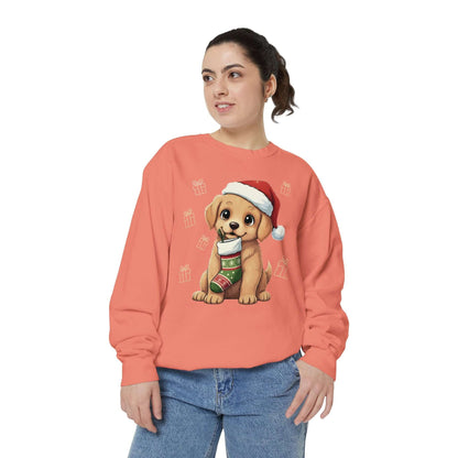 Puppy wait for Christmas presents Unisex Crewneck Sweatshirt style 4