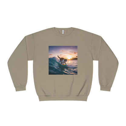 Surfing Cat Unisex NuBlend Crewneck Sweatshirt style 2