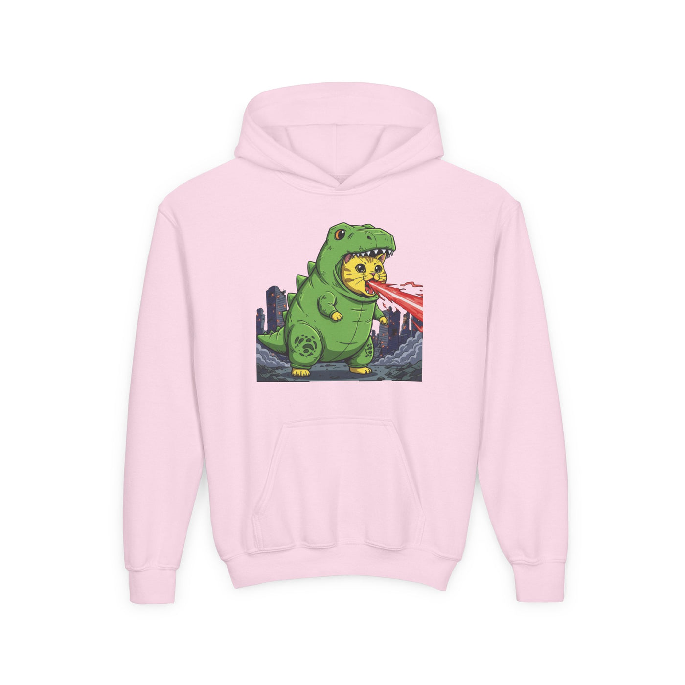 Cat cosplay Godzilla style 4 Unisex Kids Hoodie - Fun & Cozy Heavy Blend Sweatshirt with Cute Design