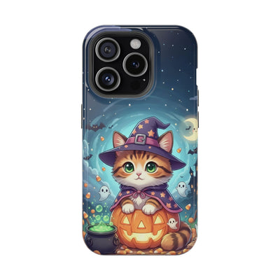 Halloween cute kitten anime style 2 Magnetic Phone Case, Cat Lover Gift, Impact-Resistant iPhone Case, Funny Pet Accessory, Unique Animal Design