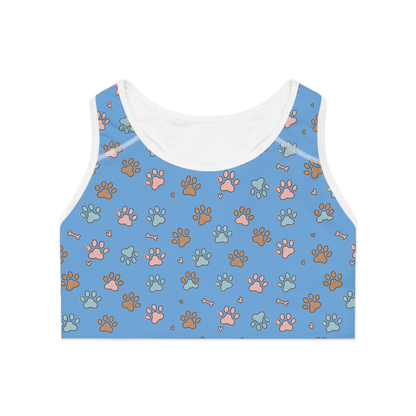 Dog Paw Print style 2 Sports Bra, Activewear for Dog Lovers, Workout Top, Fitness Apparel, Pet Lover Gift