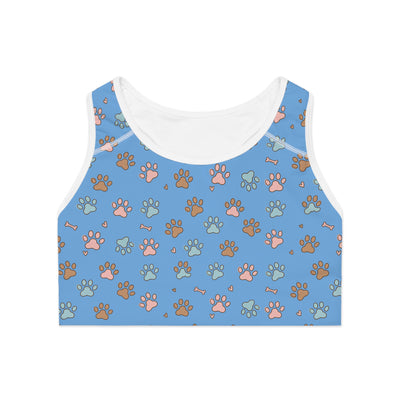 Dog Paw Print style 2 Sports Bra, Activewear for Dog Lovers, Workout Top, Fitness Apparel, Pet Lover Gift