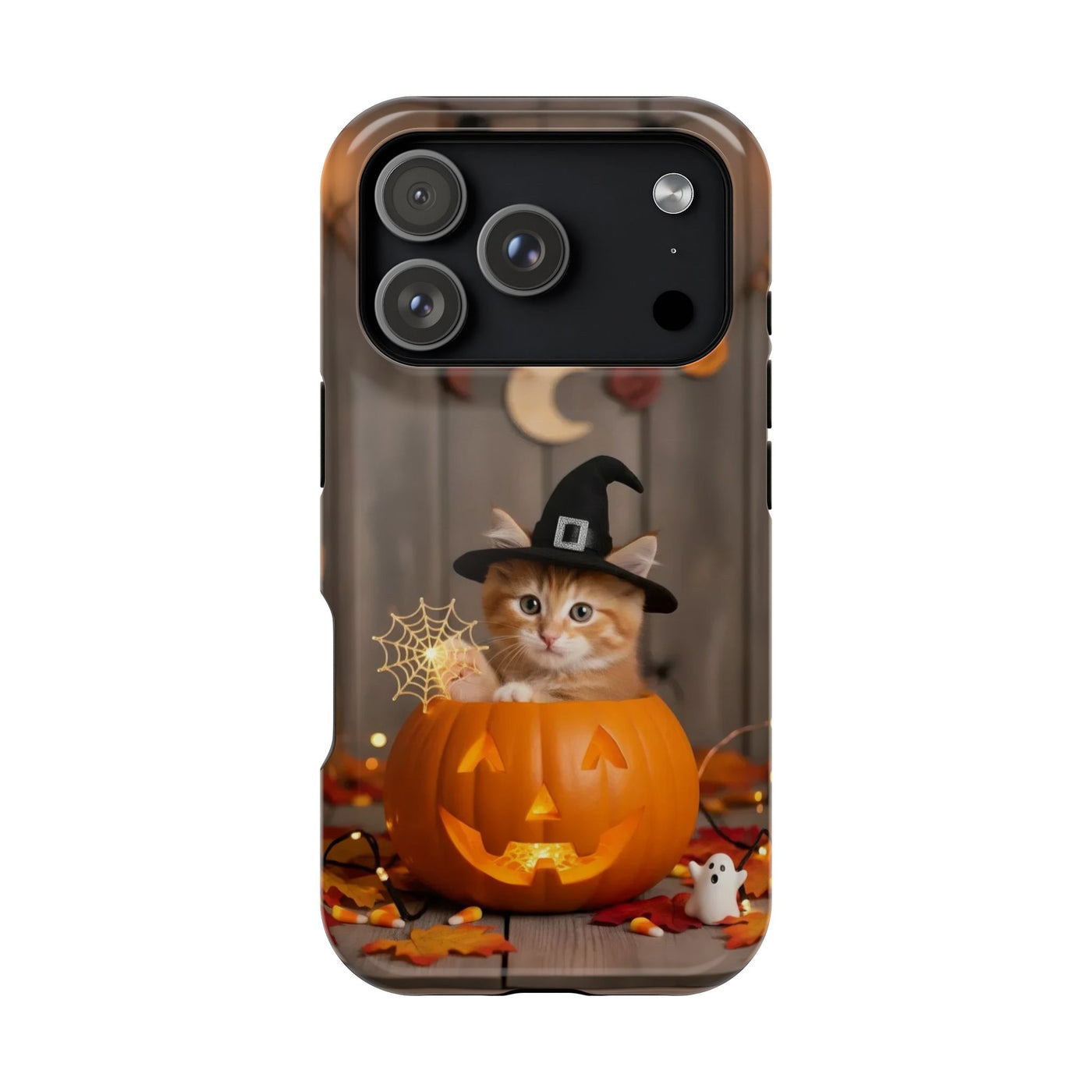Halloween cute kitten photo style 2 Magnetic Phone Case, Cat Lover Gift, Impact-Resistant iPhone Case, Funny Pet Accessory, Unique Animal Design