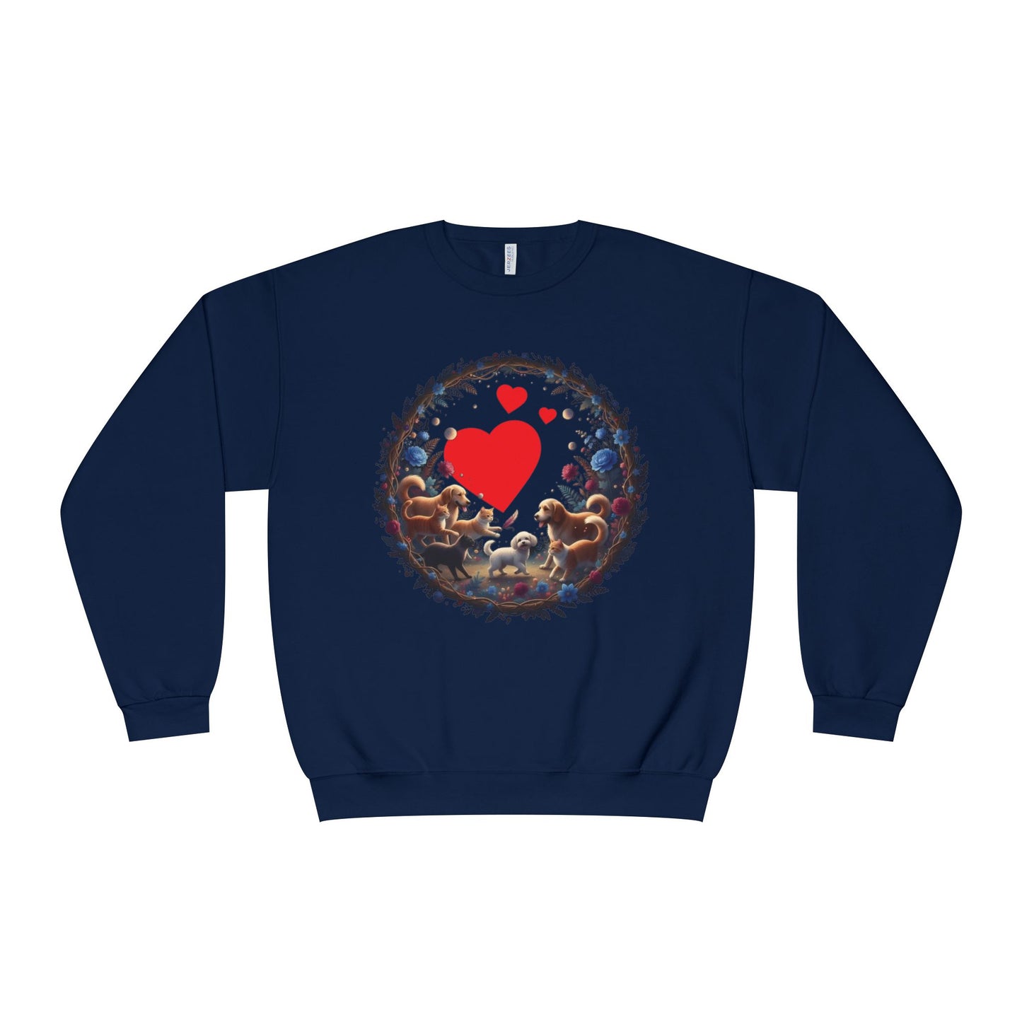 Cats & Dogs Full of Love Unisex NuBlend Crewneck Sweatshirt