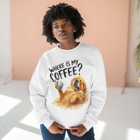 Where is my coffee Dog Watercolor Unisex Crewneck Sweatshirt style 2