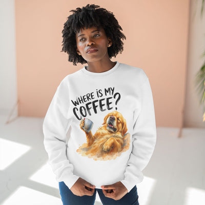 "Where is my coffee?" Dog Watercolor style 2 Unisex Crewneck Sweatshirt