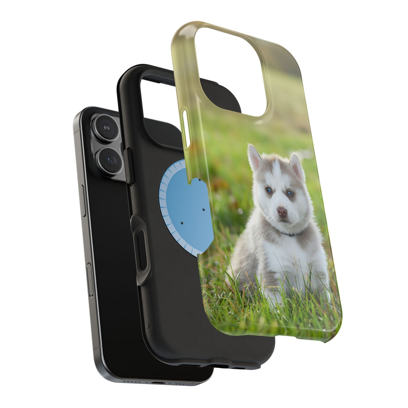 Magnetic Dog Case style 1 for Apple iPhone, Cute Puppy Phone Cover, Impact-Resistant Dog Lover Gift, Pet Protection Case, Animal-Themed Phone Accessory