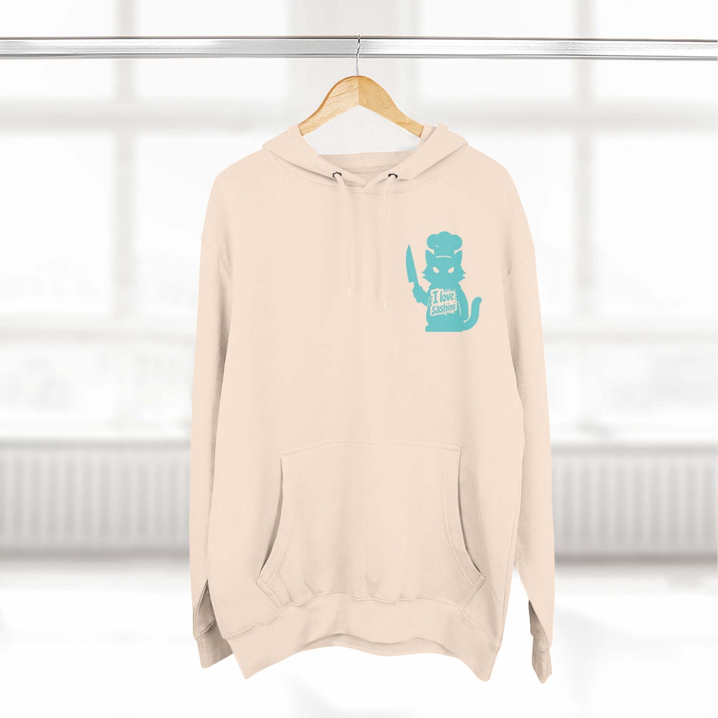 Cat Love Sashimi Graphic Unisex Fleece Hoodie