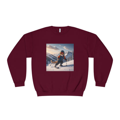 Skiing Cat Graphic Unisex NuBlend Crewneck Sweatshirt