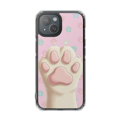 Colorful Cat Paw Print Magnetic Case for iPhone 16 series