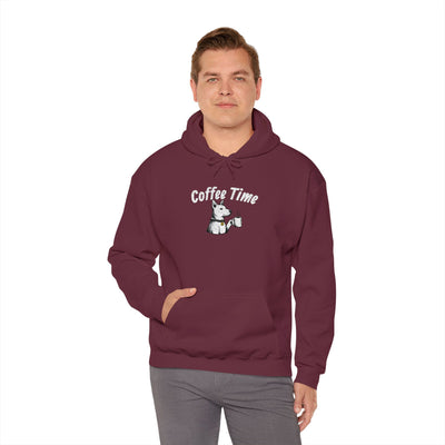 Coffee Time Dog Embroidered style 1 Unisex Pullover Hoodie