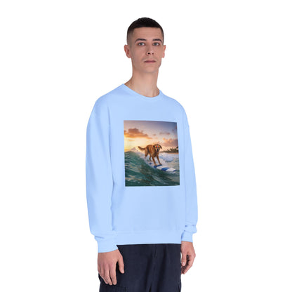 Surfing Dog Graphic Unisex NuBlend Crewneck Sweatshirt style 1