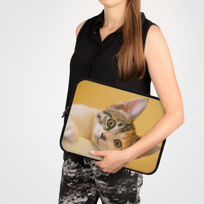 Cute Cat style 1 Laptop Sleeve, Pet Lover Gift, Stylish Computer Case, Birthday Present, Fun Travel Accessory