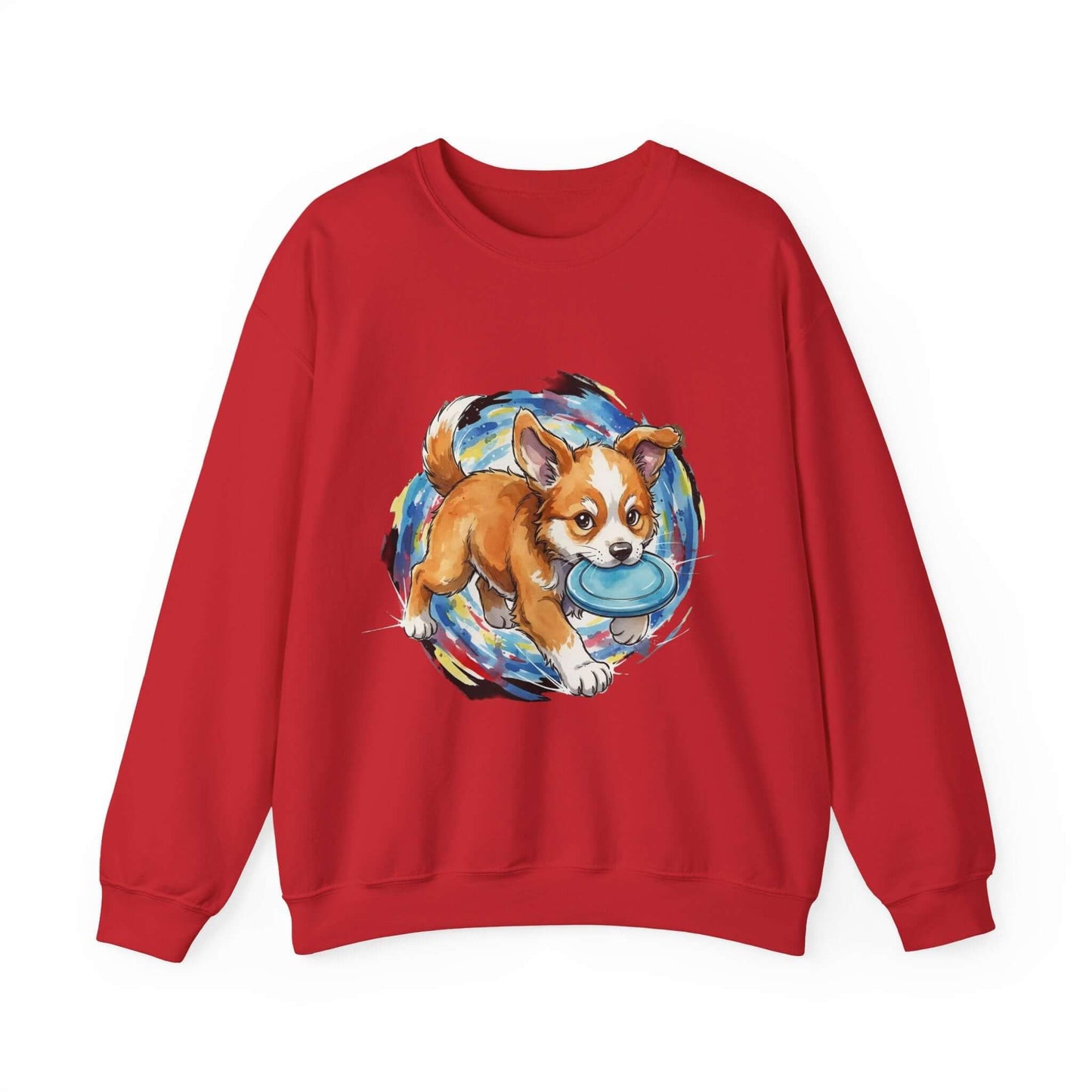 Watercolor Dog painting Unisex Crewneck Sweatshirt style 4