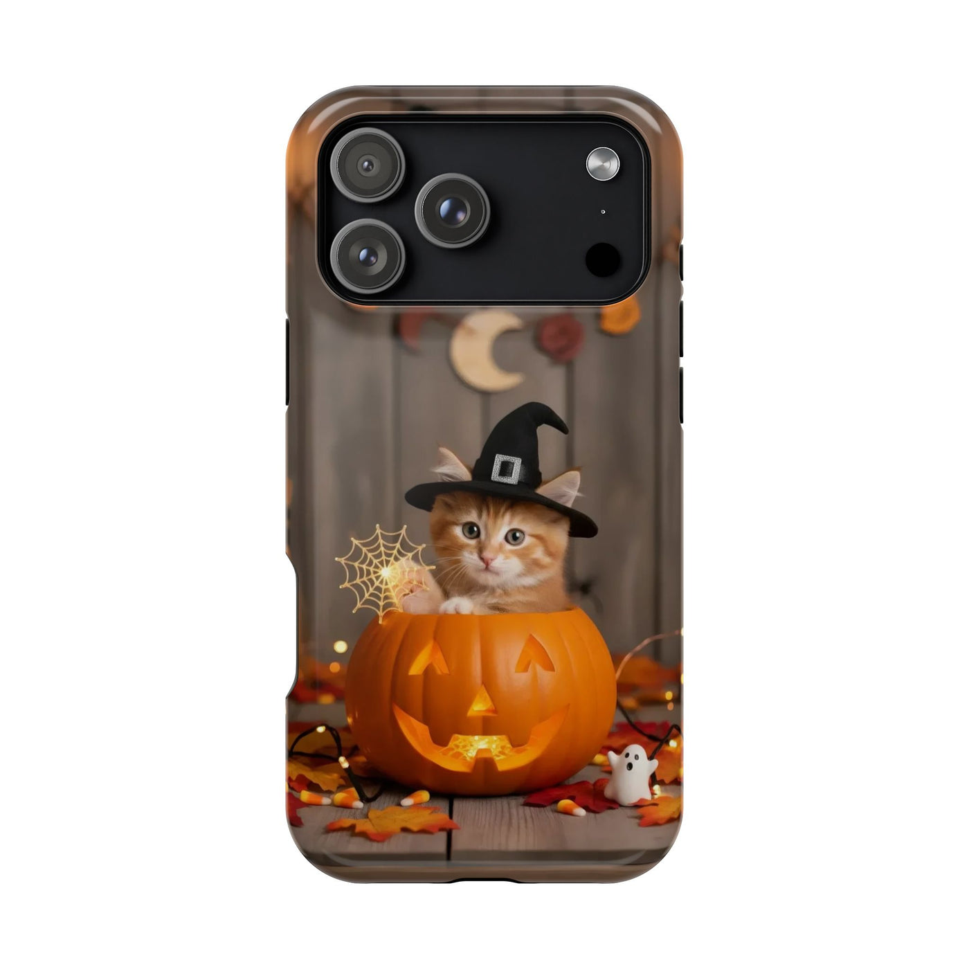 Halloween cute kitten photo style 2 Magnetic Phone Case, Cat Lover Gift, Impact-Resistant iPhone Case, Funny Pet Accessory, Unique Animal Design