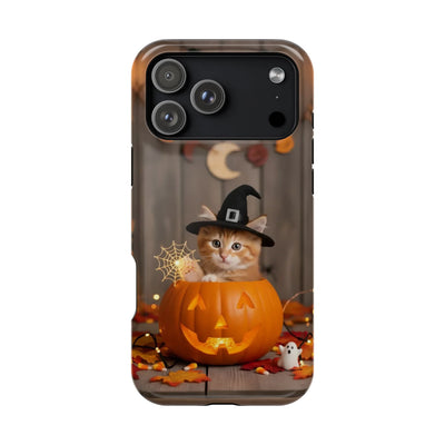 Halloween cute kitten photo style 2 Magnetic Phone Case, Cat Lover Gift, Impact-Resistant iPhone Case, Funny Pet Accessory, Unique Animal Design