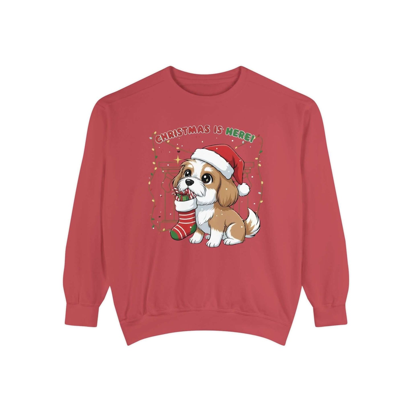 Puppy wait for Christmas presents Unisex Crewneck Sweatshirt style 5
