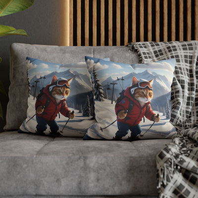 Skiing Cat Pillowcase - Fun & Cozy Decorative Pillowcase