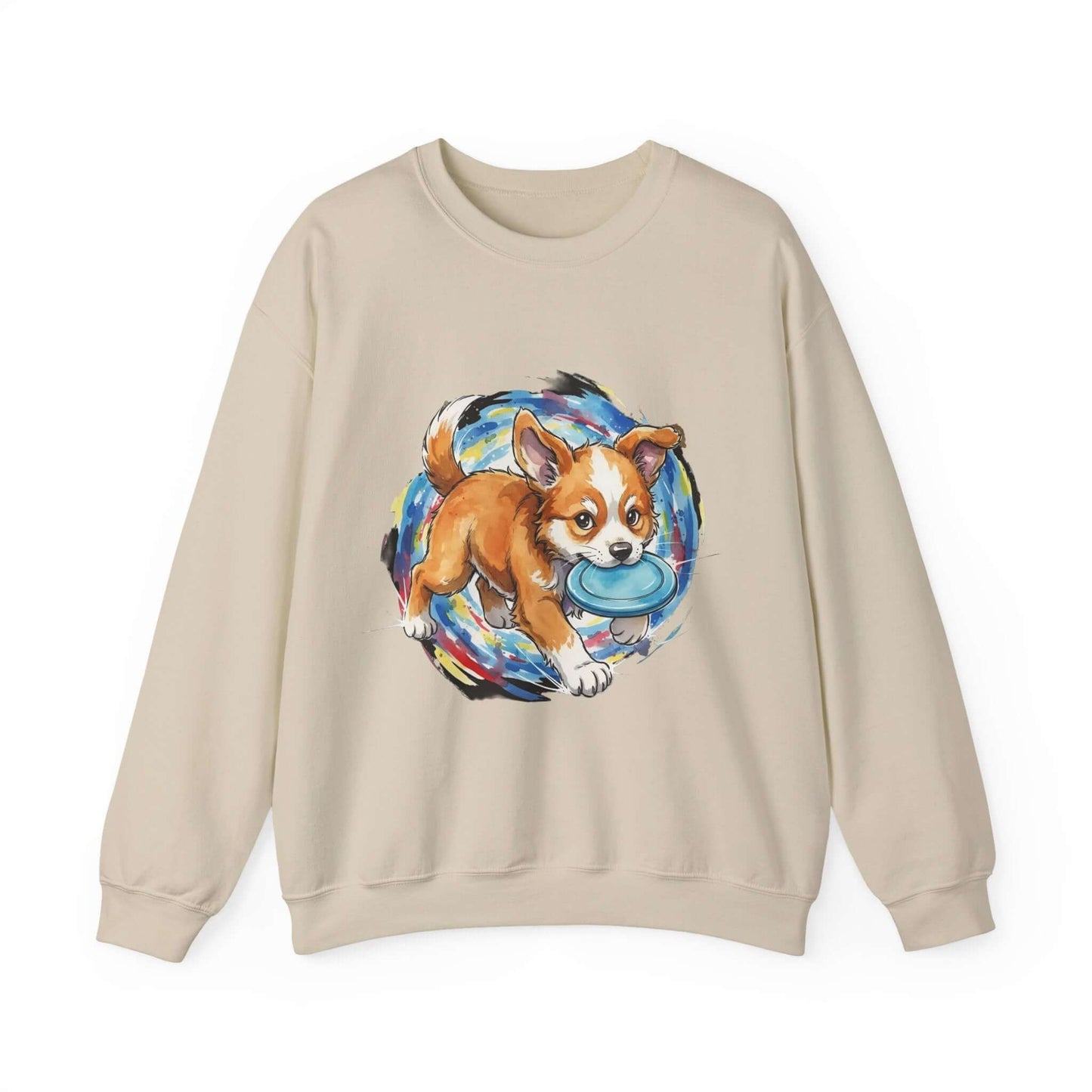 Watercolor Dog painting Unisex Crewneck Sweatshirt style 4