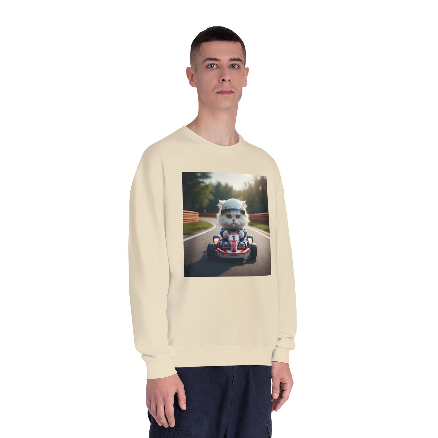 Go Kart Cat Unisex NuBlend Crewneck Sweatshirt style 1