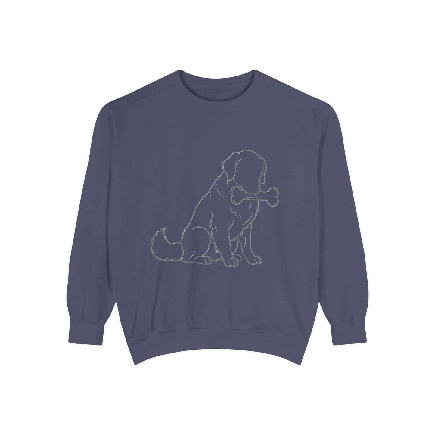 Sitting Dog Shadow Cozy Graphic Unisex Crewneck Sweatshirt style 1