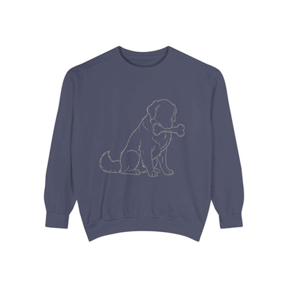 Sitting Dog Shadow Cozy Graphic Unisex Crewneck Sweatshirt style 1