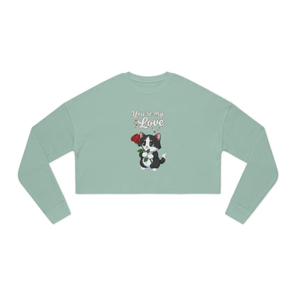 Cropped Cat Lover Women Sweatshirt - You're My Love style 1