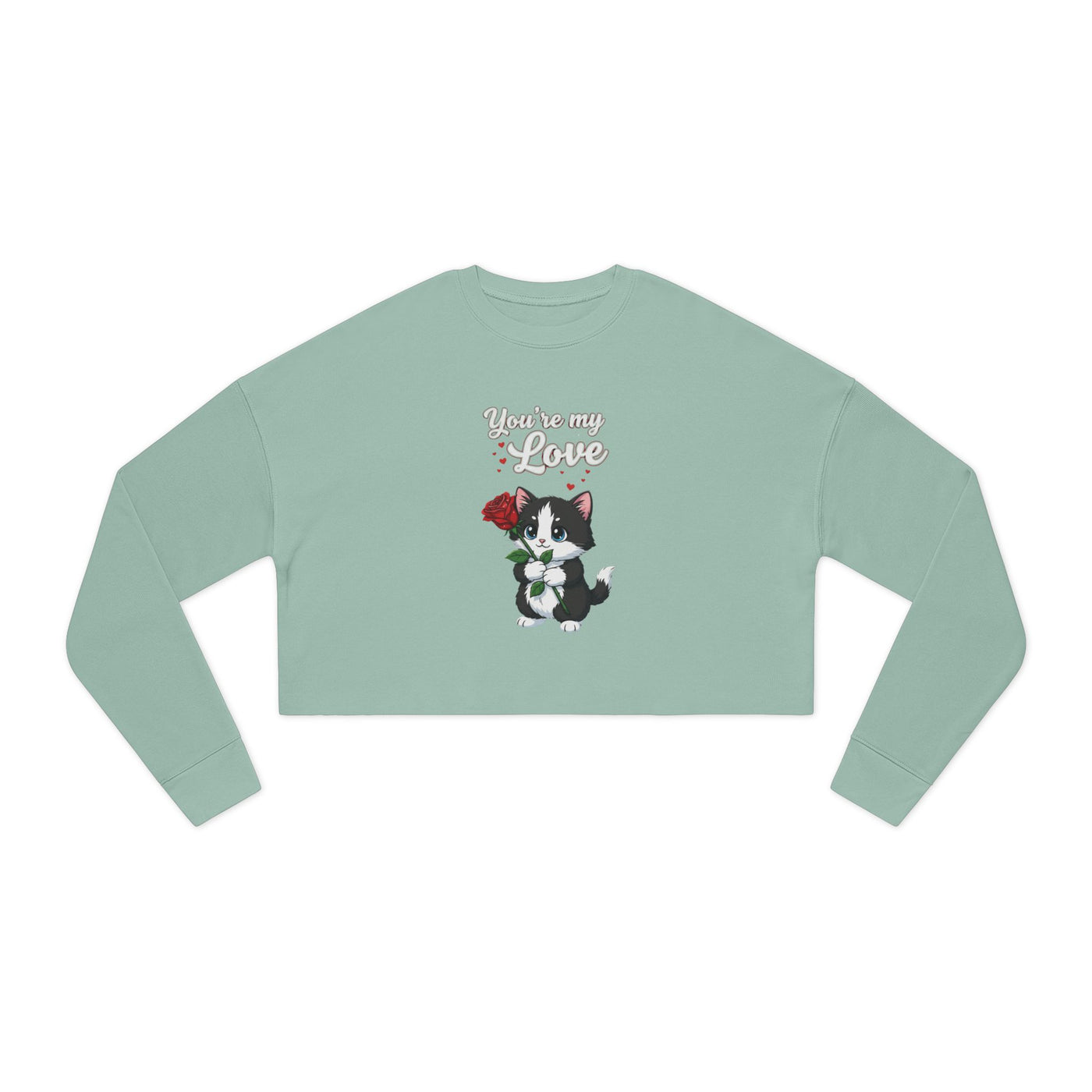 Cropped Cat Lover Sweatshirt - You're My Love style 1