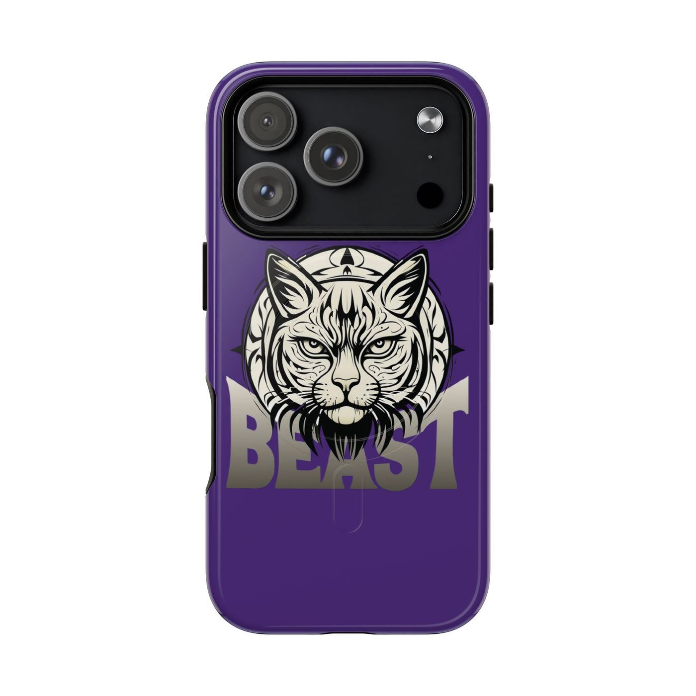 Beast Cat Purple Tough Magnetic iPhone 17 / 17 Air / Pro / Pro Max Protective Case support MagSafe