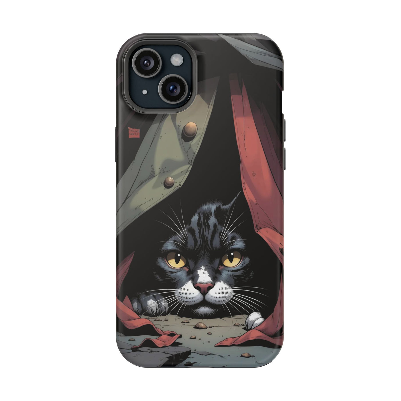 Cute Cats Magnetic Phone Case comic style 5, Cat Lover Gift, Impact-Resistant iPhone Case, Funny Pet Accessory, Unique Animal Design