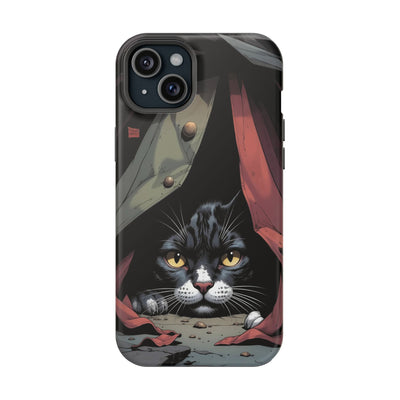 Cute Cats Magnetic Phone Case comic style 5, Cat Lover Gift, Impact-Resistant iPhone Case, Funny Pet Accessory, Unique Animal Design