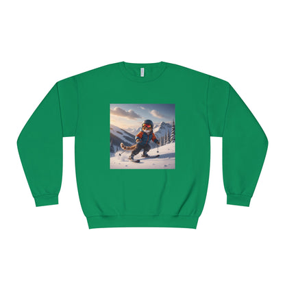 Skiing Cat Graphic Unisex NuBlend Crewneck Sweatshirt