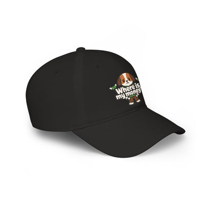 Where is my money Cute Dog Low Profile Cap Hat