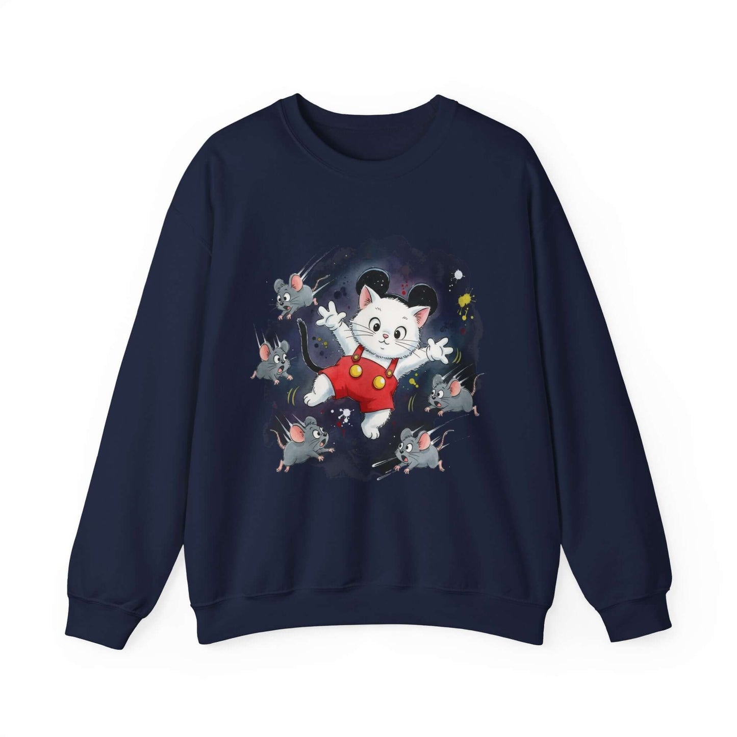 Watercolor Cat painting Unisex Crewneck Sweatshirt style 2