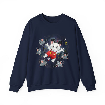 Watercolor painting style 2 Men & Women Cute Cat Pile Crewneck Sweatshirt