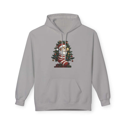 Kitten hiding in Christmas stocking Unisex Fleece Hoodie style 3