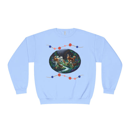 Cats & Dogs Happy Garden Unisex NuBlend Crewneck Sweatshirt style 1