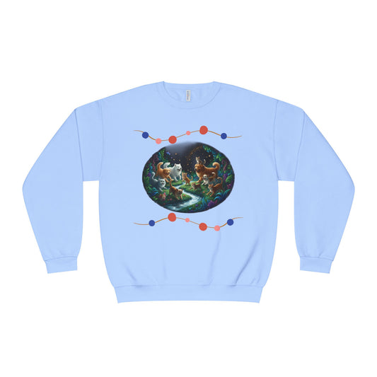 Cats & Dogs Happy Garden Unisex NuBlend Crewneck Sweatshirt style 1