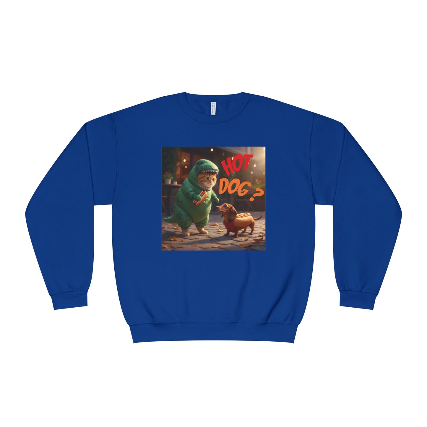 Tyrannosaurus Cat & Hot Dog Unisex NuBlend Sweatshirt