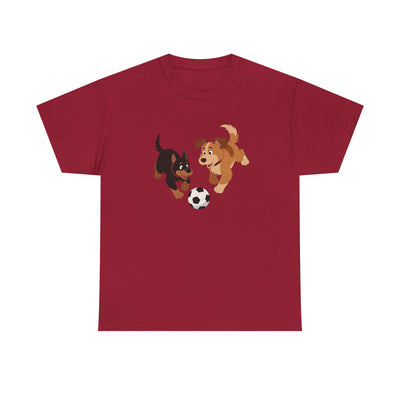 Playful Puppy Soccer Unisex Tee - Cute Dog T-Shirt for Pet Lovers, Dog Owners, Sports Enthusiasts, Gifts for Animal Lovers, Casual Everyday Wear