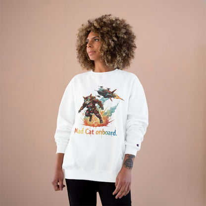 Mad Cat Onboard Graphic Champion Crewneck Sweatshirt style 2