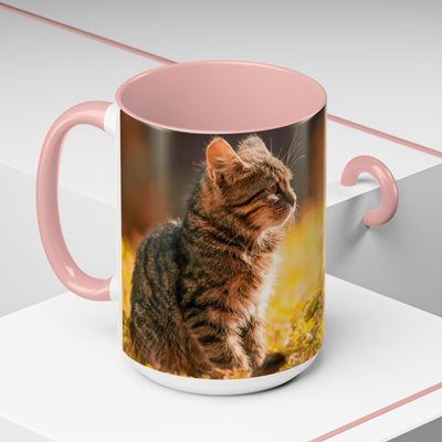 Golden Autumn Cat Coffee Mug - Cute Cat Mug, Nature Lover Gift, Cozy Kitchen Decor, Fall Drinkware, Cat Lover Gift
