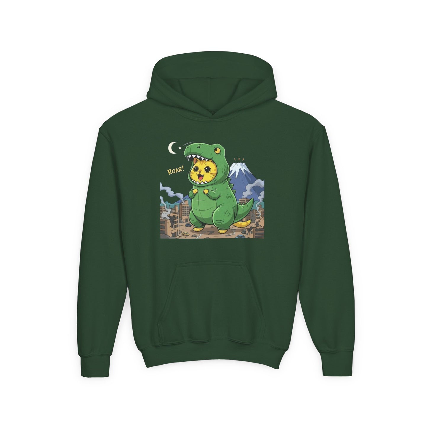 Cat cosplay Godzilla Unisex Kids Hoodie style 1