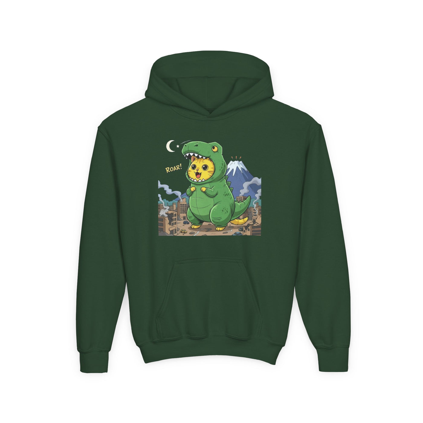 Cat cosplay Godzilla style 1 Unisex Kids Hoodie - Fun & Cozy Heavy Blend Sweatshirt with Cute Design
