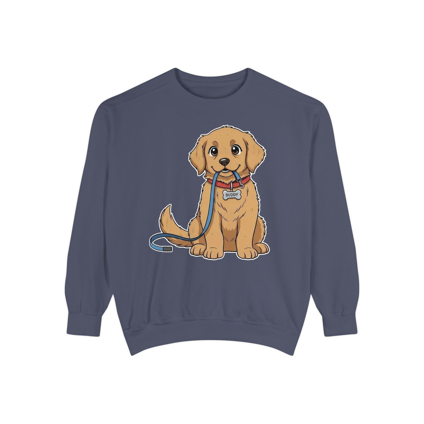 Cute Dog Walk Time style 2 Cozy Graphic Unisex Crewneck Sweatshirt