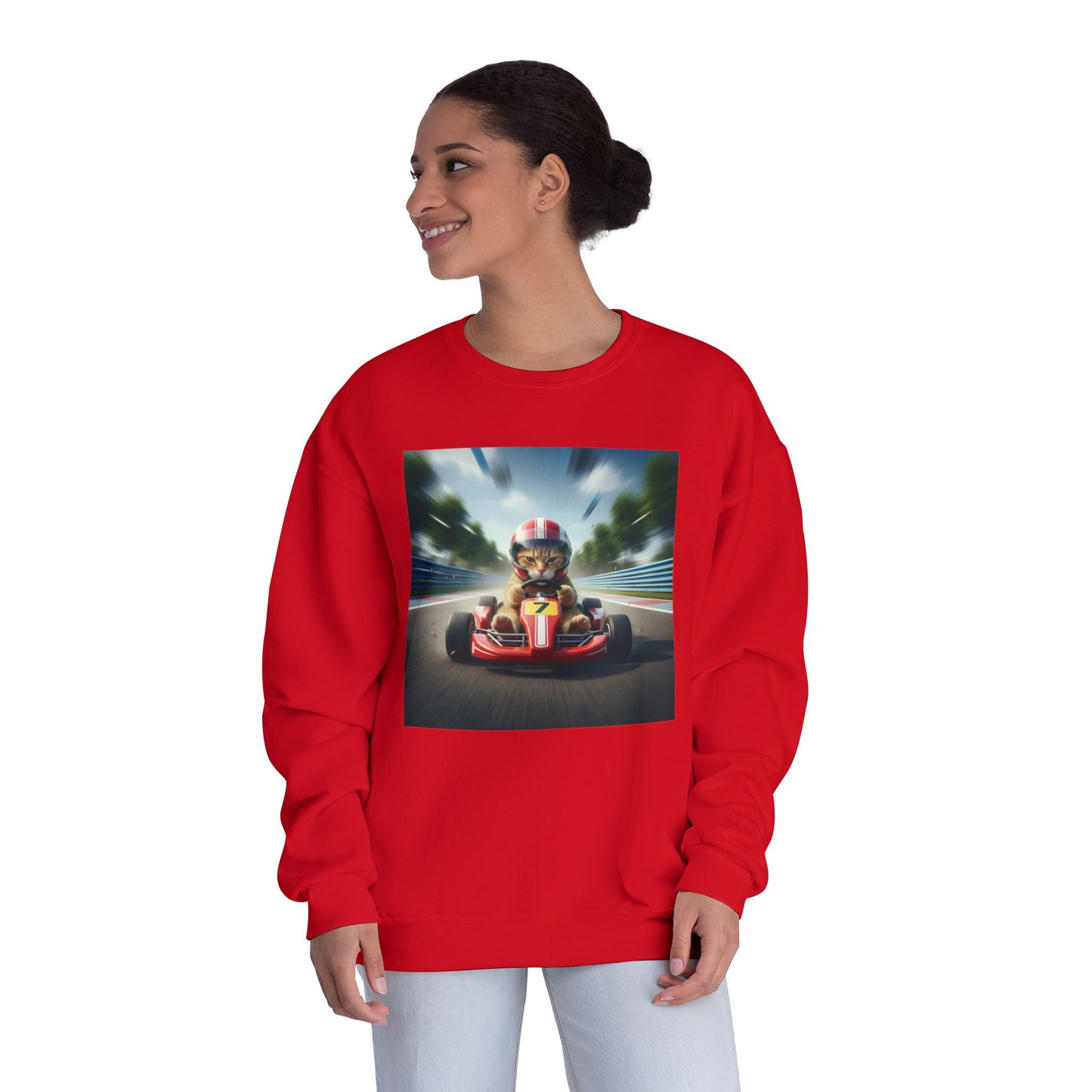 Go Kart Cat Unisex NuBlend Crewneck Sweatshirt style 3