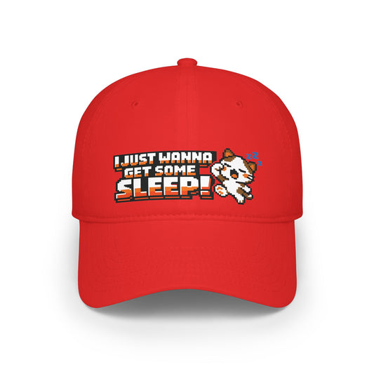 I Just Wanna Get Some Sleep Pixel Cat Low Profile Cap Hat