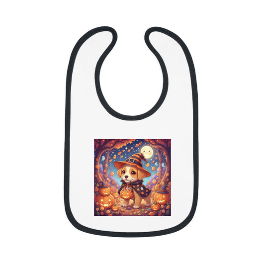 Halloween Puppy Baby Bib | Cute Baby Bib for Feeding | Fall Gift, Baby Shower Present, Toddler, Infant Accessories