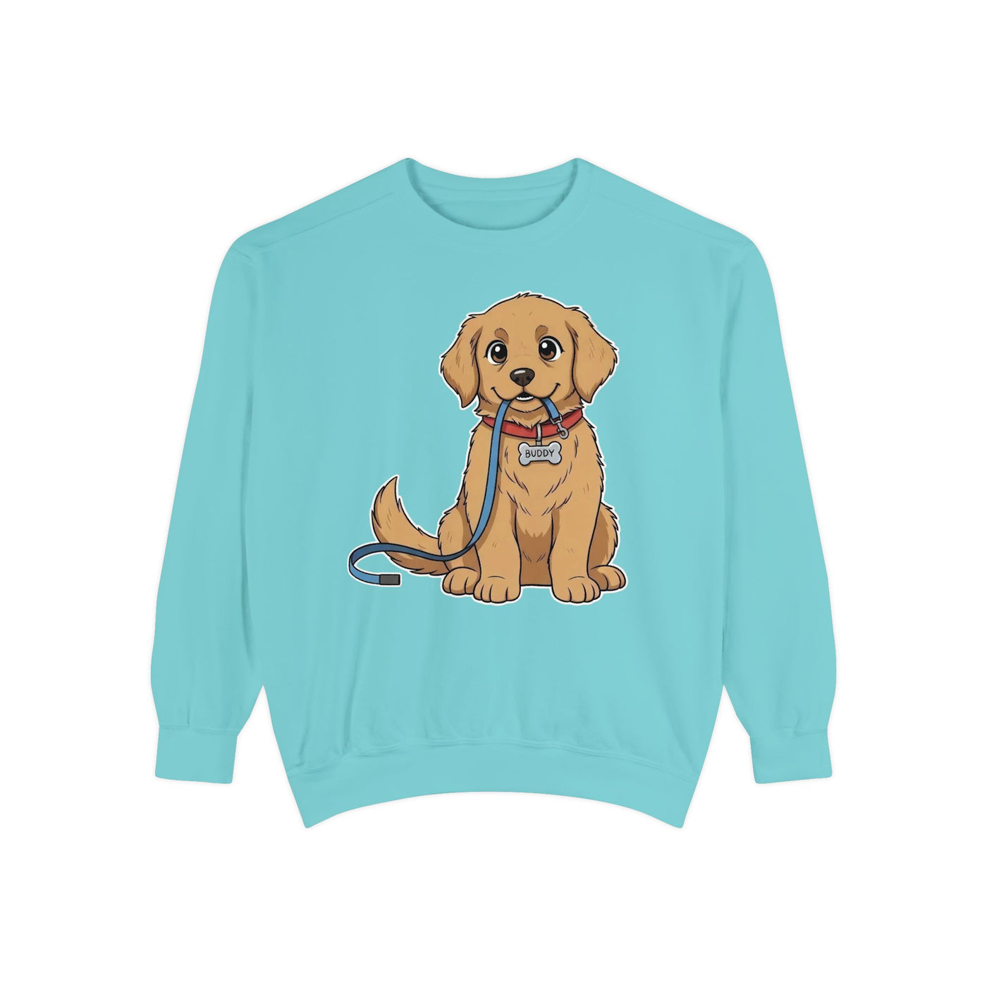 Cute Dog Walk Time style 2 Cozy Graphic Unisex Crewneck Sweatshirt