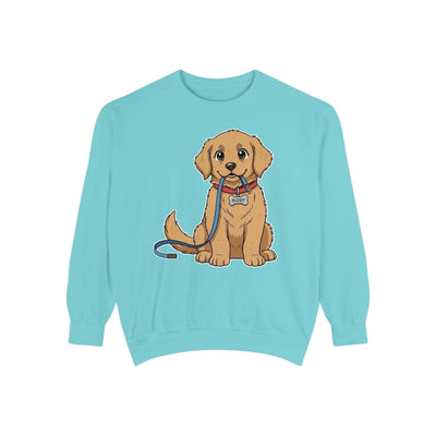 Cute Dog Walk Time style 2 Cozy Graphic Unisex Crewneck Sweatshirt